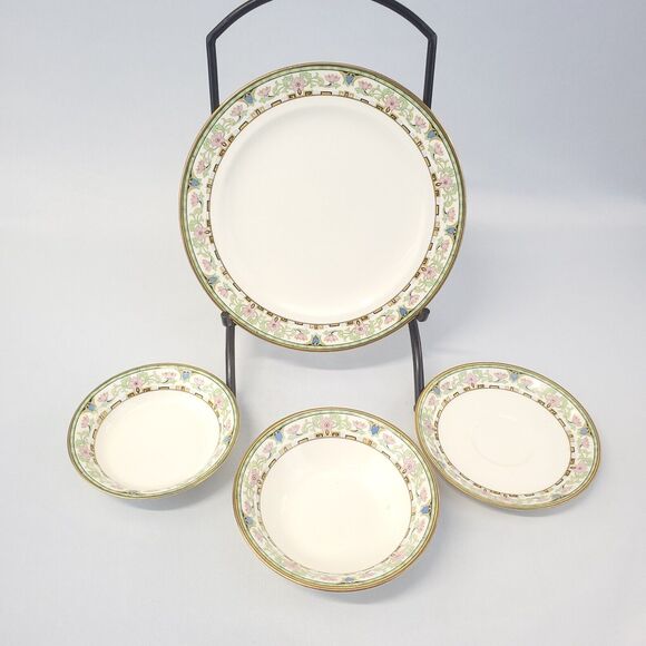 Crooksville China Co Set Of 4 Collectible Ceramic Tableware Floral Pattern - Picture 1 of 15
